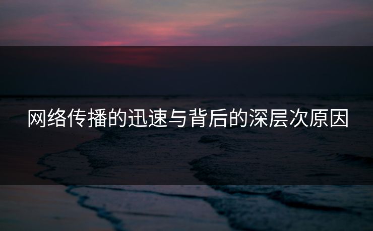 网络传播的迅速与背后的深层次原因 网络传播的迅速与背后的深层次原因